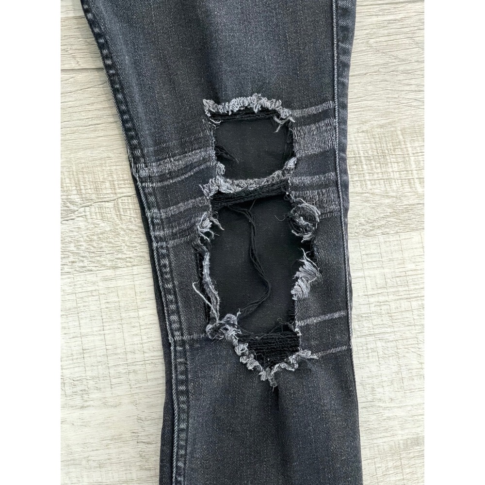 Hollister High Rise Super Skinny Distressed Black Jeans 3S W26 L26 Soft Stretch - Picture 3 of 7